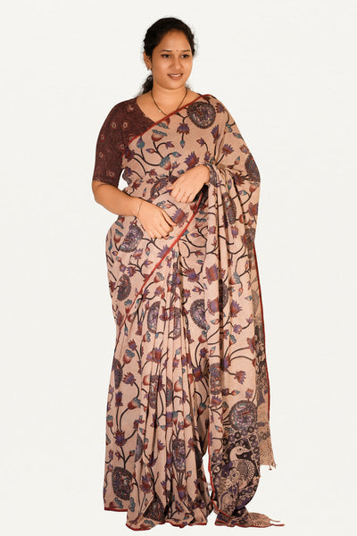 Kalamkari Mul Mul Special Cotton Saree
