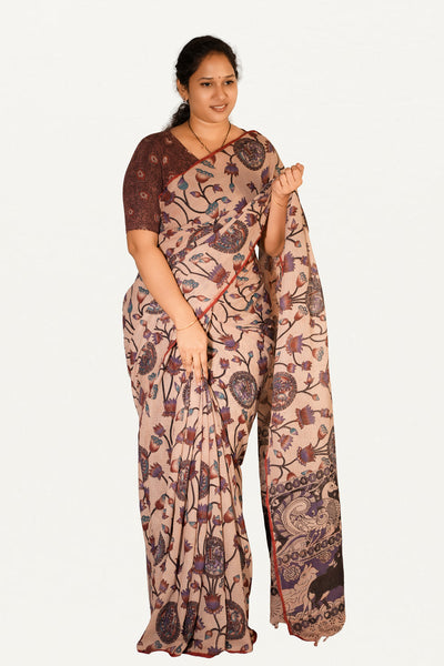 Kalamkari Mul Mul Special Cotton Saree