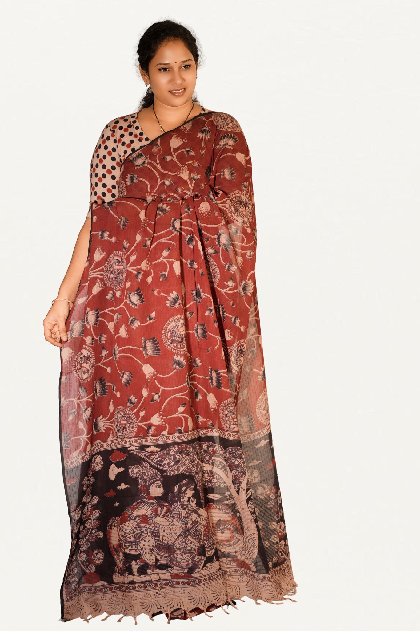 Kalamkari Mul Mul Special Cotton Saree