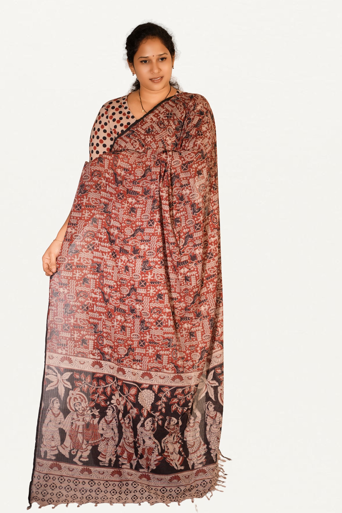 Kalamkari Mul Mul Special Cotton Saree