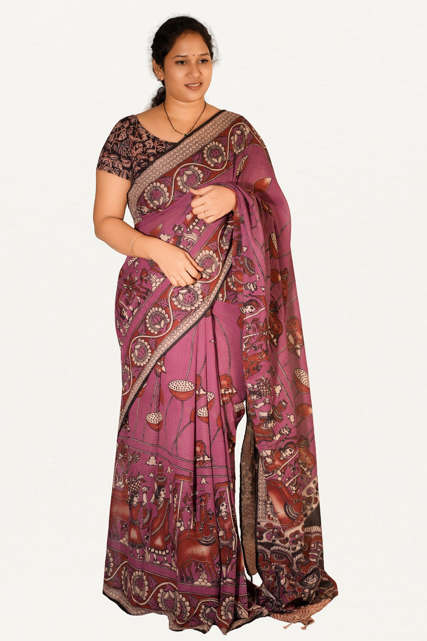 Kalamkari Mul Mul Special Cotton Saree