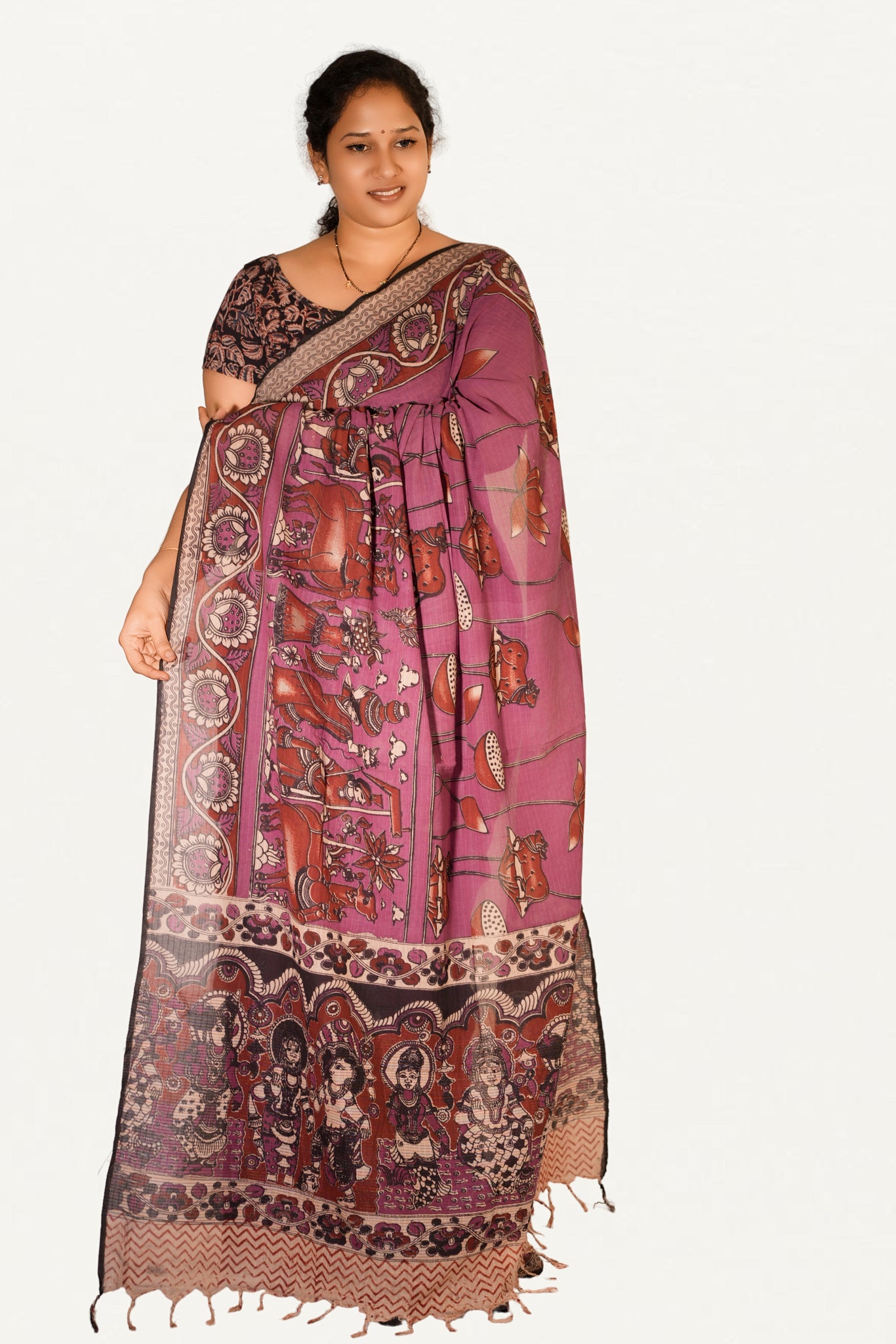 Kalamkari Mul Mul Special Cotton Saree