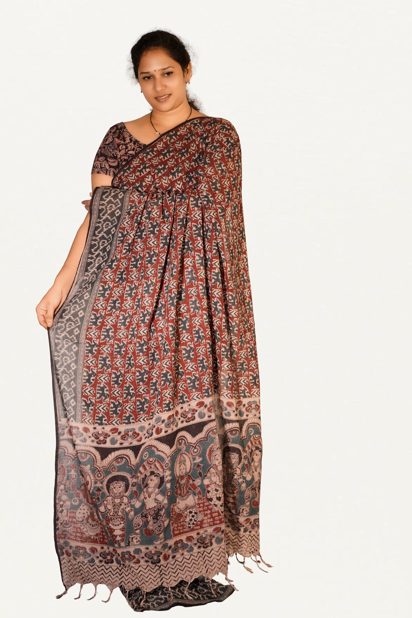 Kalamkari Mul Mul Special Cotton Saree