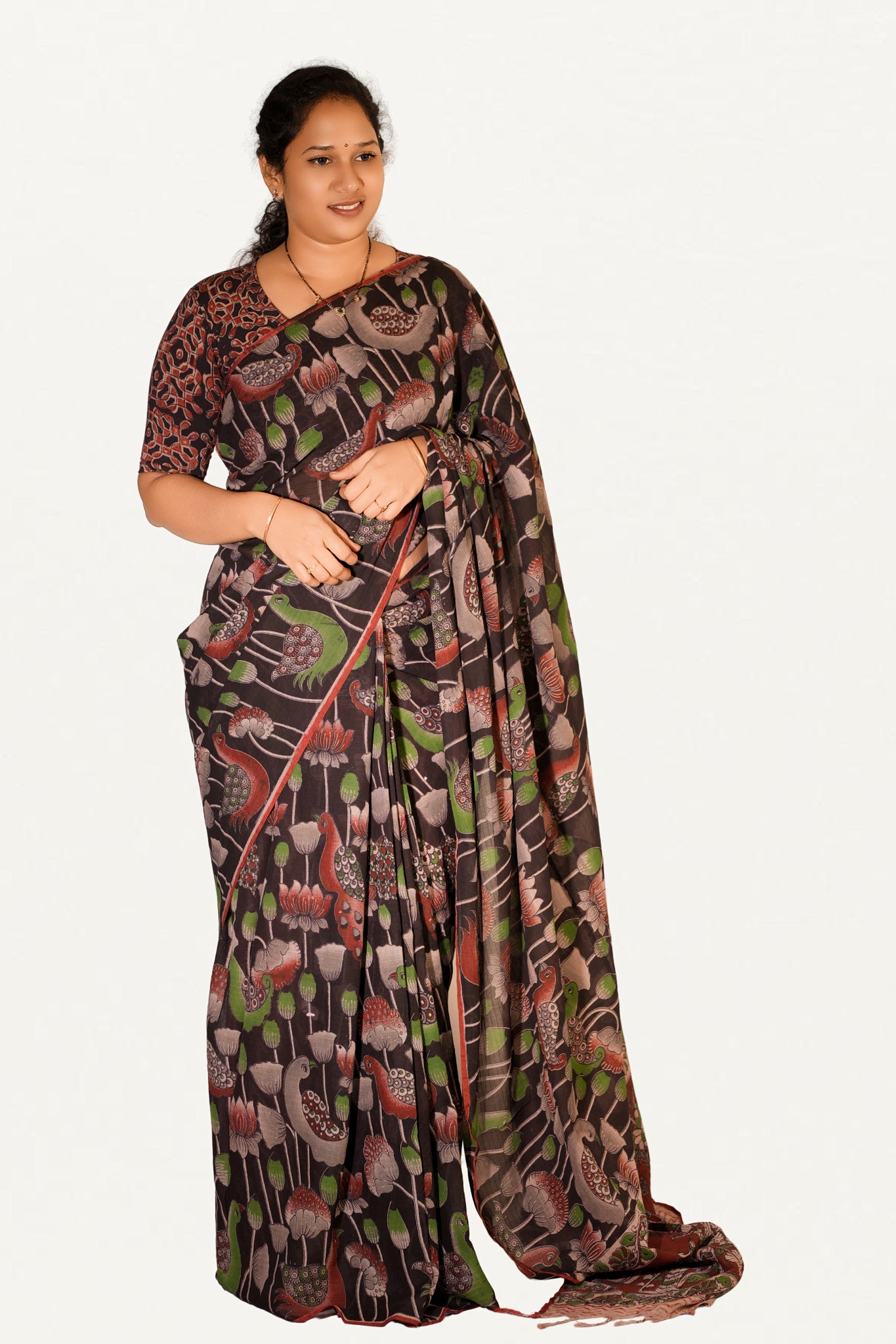 Kalamkari Mul Mul Special Cotton Saree