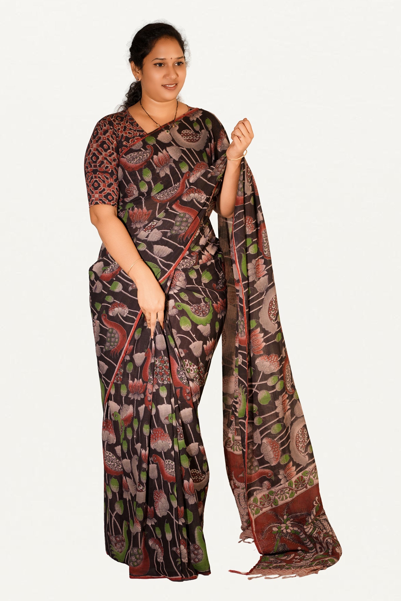 Kalamkari Mul Mul Special Cotton Saree