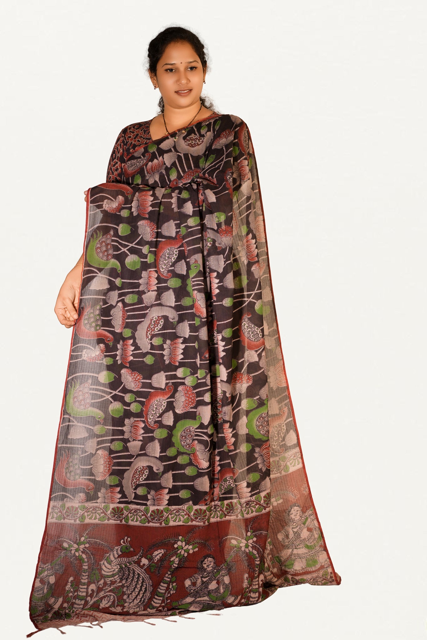 Kalamkari Mul Mul Special Cotton Saree
