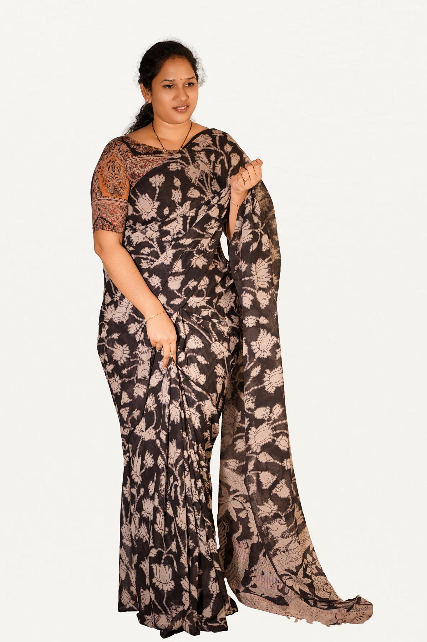 Kalamkari Mul Mul Special Cotton Saree