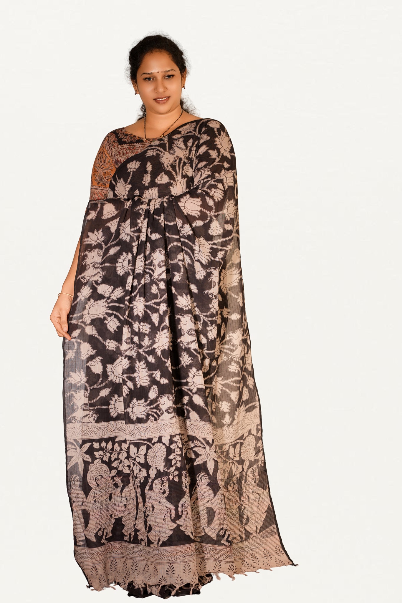 Kalamkari Mul Mul Special Cotton Saree