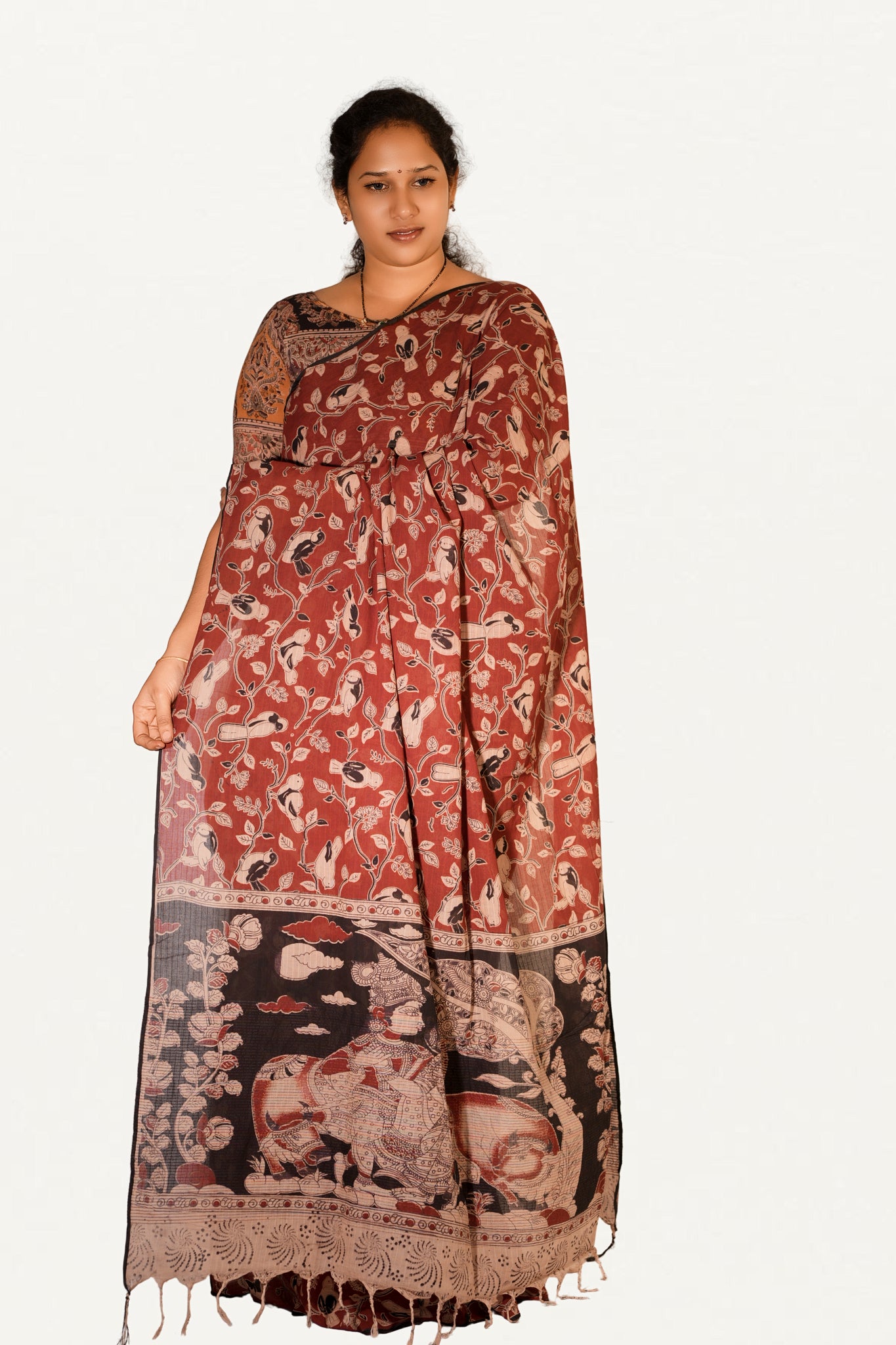 Kalamkari Mul Mul Special Cotton Saree