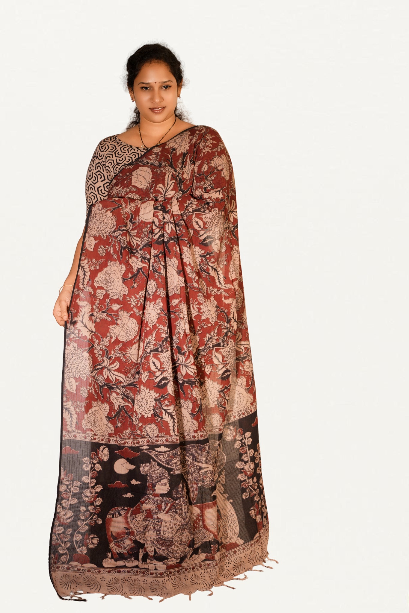 Kalamkari Mul Mul Special Cotton Saree