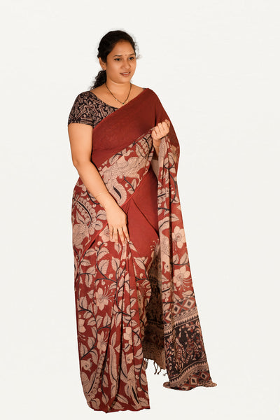 Kalamkari Mul Mul Special Cotton Saree