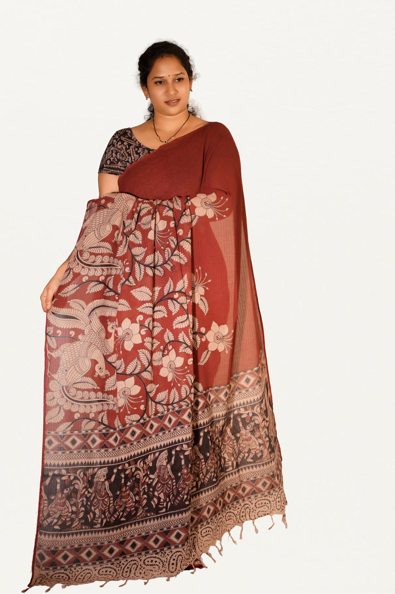 Kalamkari Mul Mul Special Cotton Saree