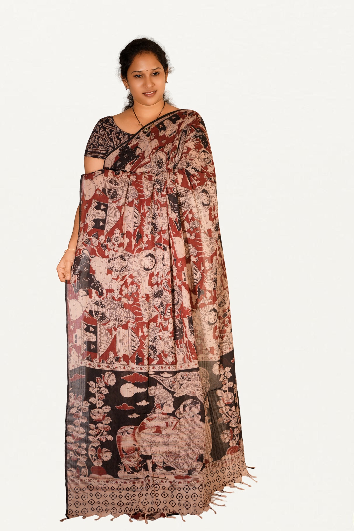Kalamkari Mul Mul Special Cotton Saree