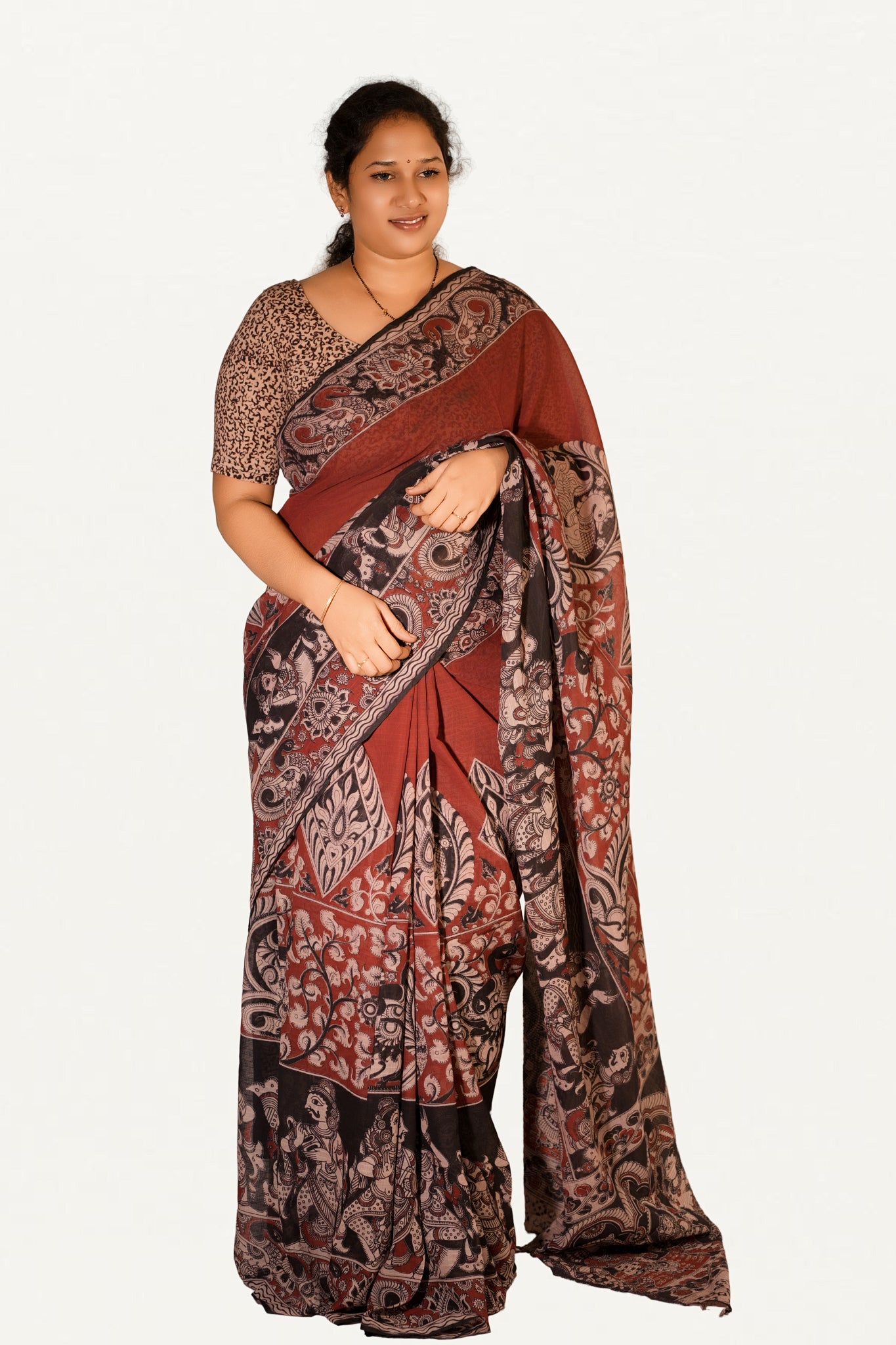 Kalamkari Mul Mul Special Cotton Saree