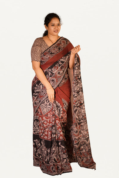 Kalamkari Mul Mul Special Cotton Saree