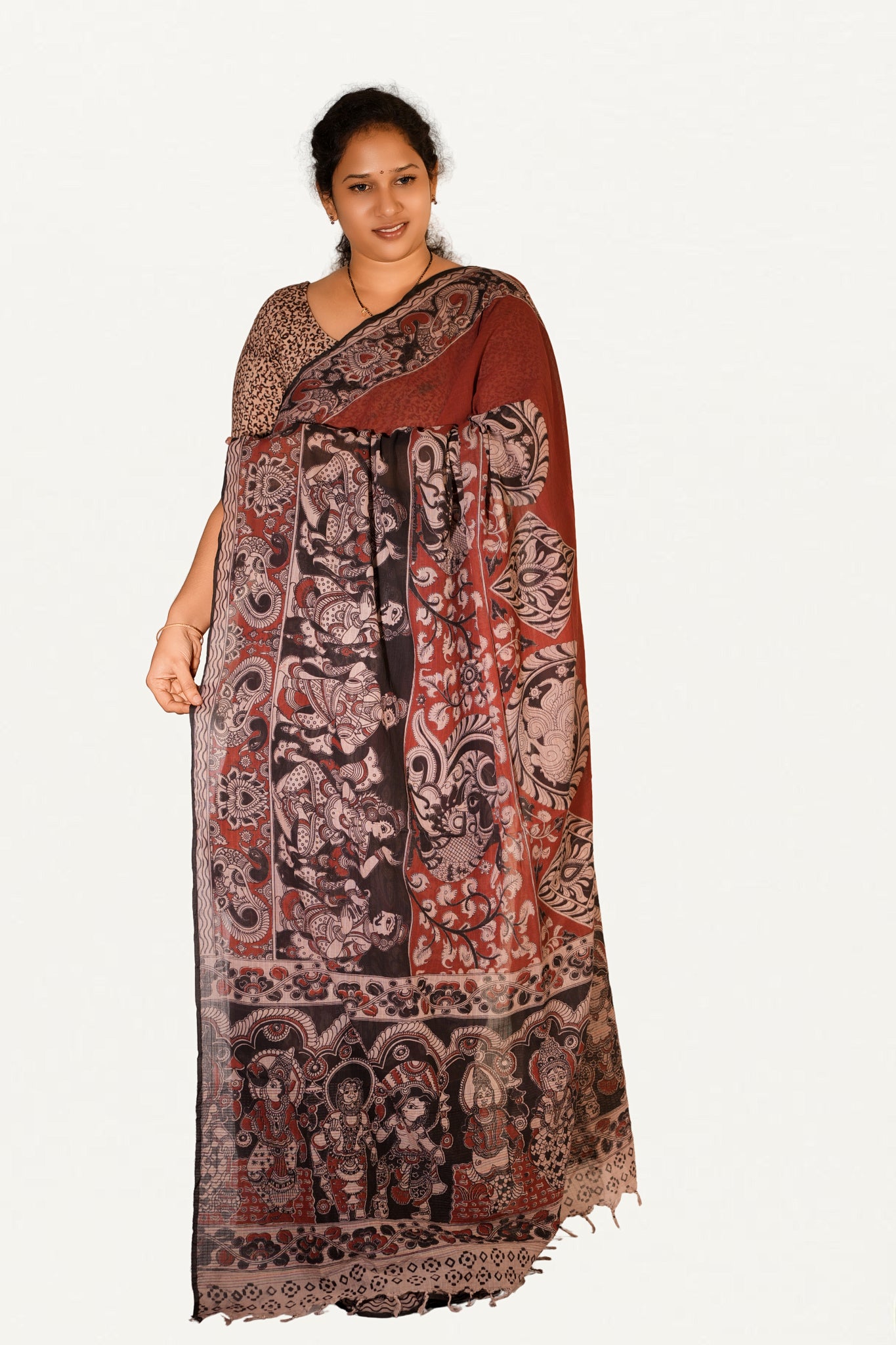 Kalamkari Mul Mul Special Cotton Saree