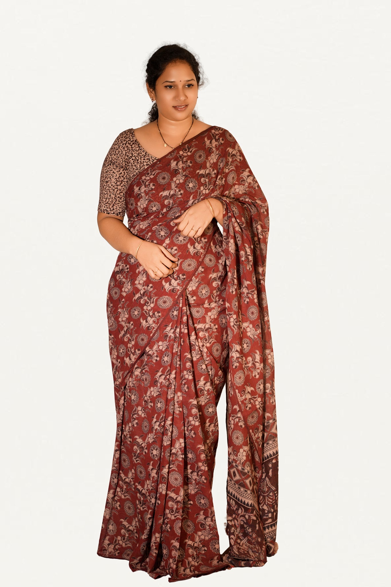 Kalamkari Mul Mul Special Cotton Saree