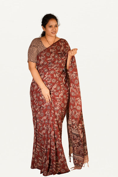 Kalamkari Mul Mul Special Cotton Saree