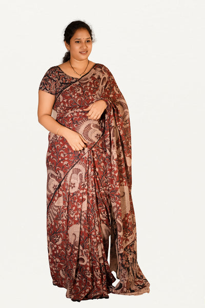 Kalamkari Mul Mul Special Cotton Saree
