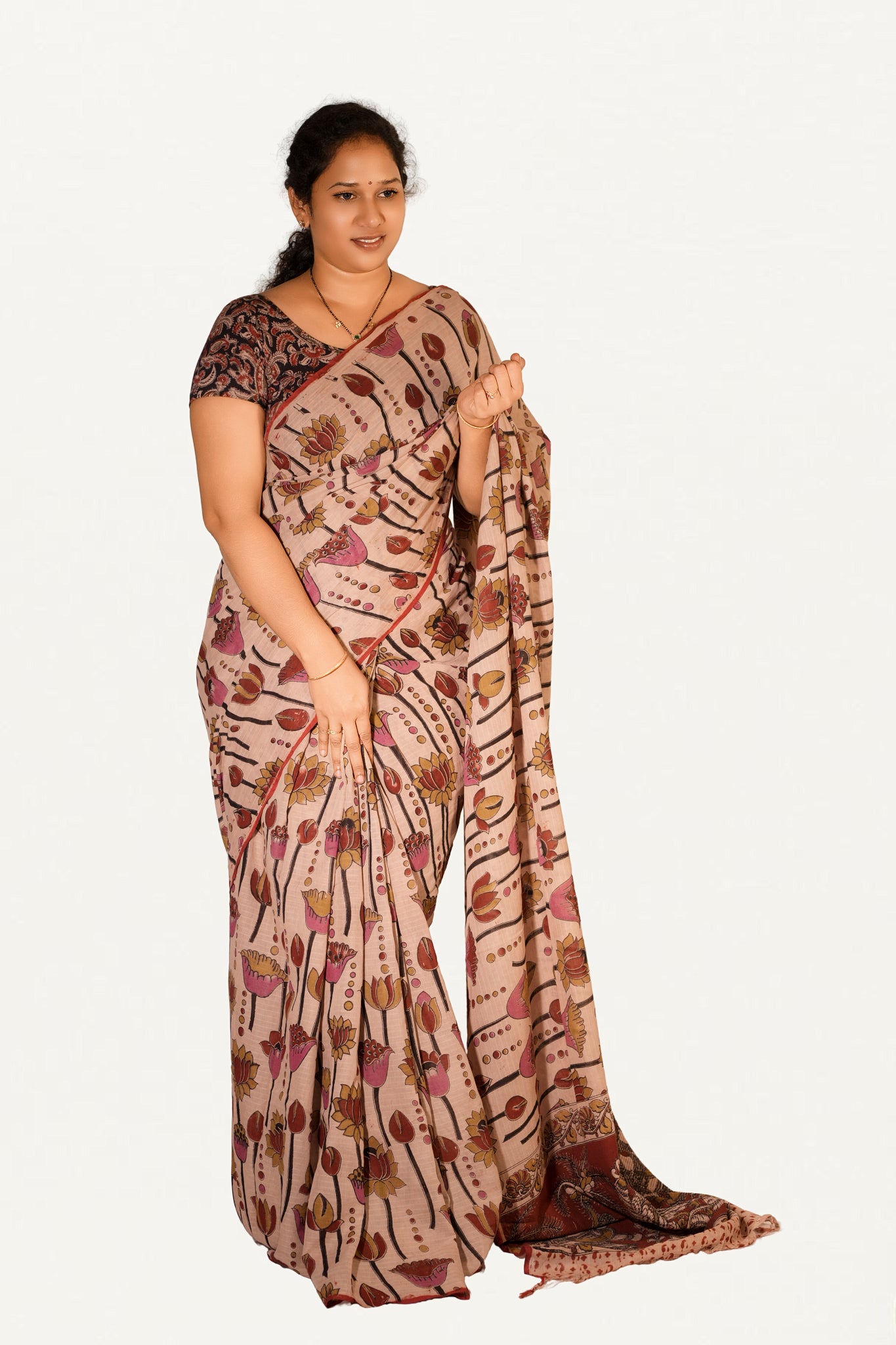 Kalamkari Mul Mul Special Cotton Saree