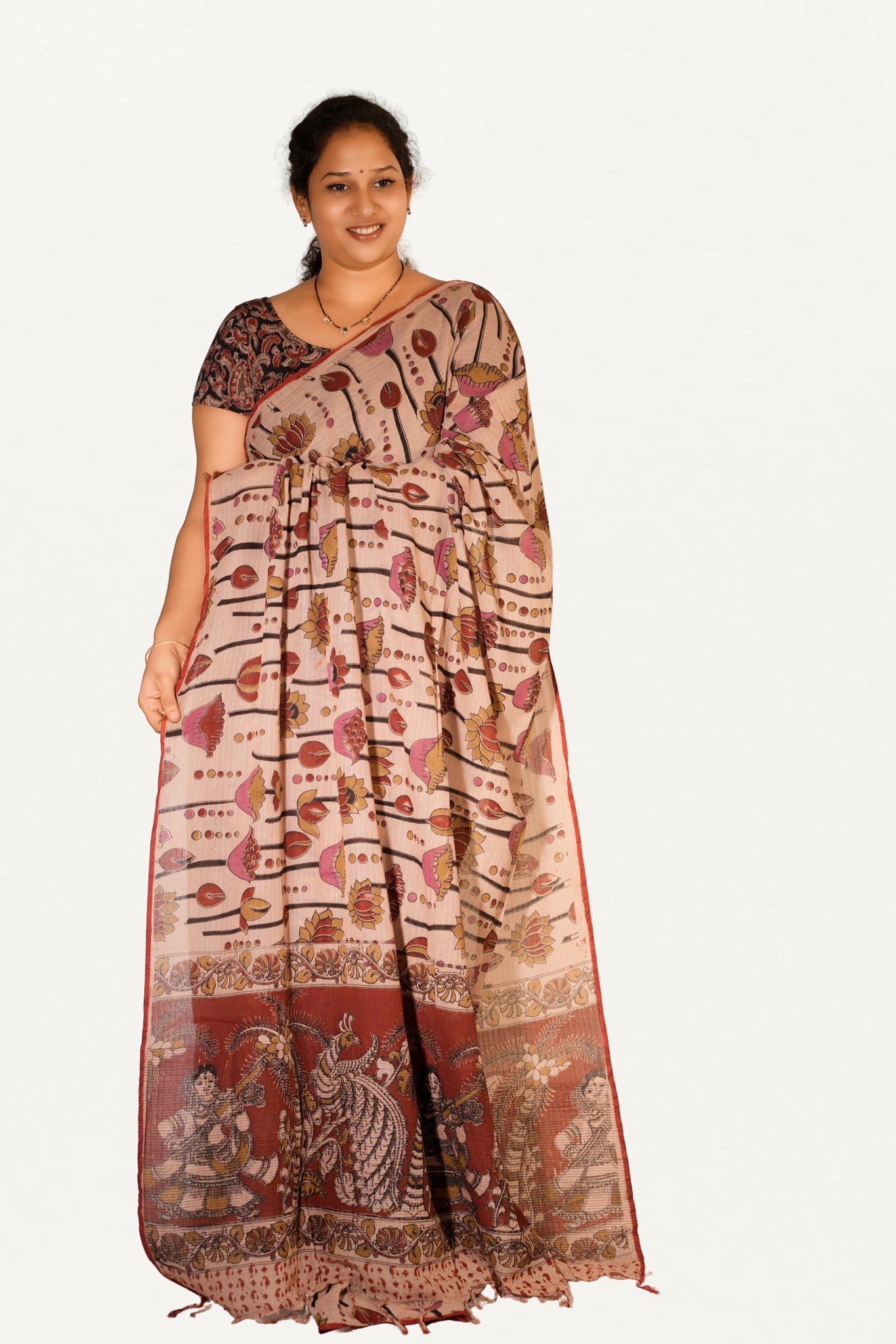 Kalamkari Mul Mul Special Cotton Saree