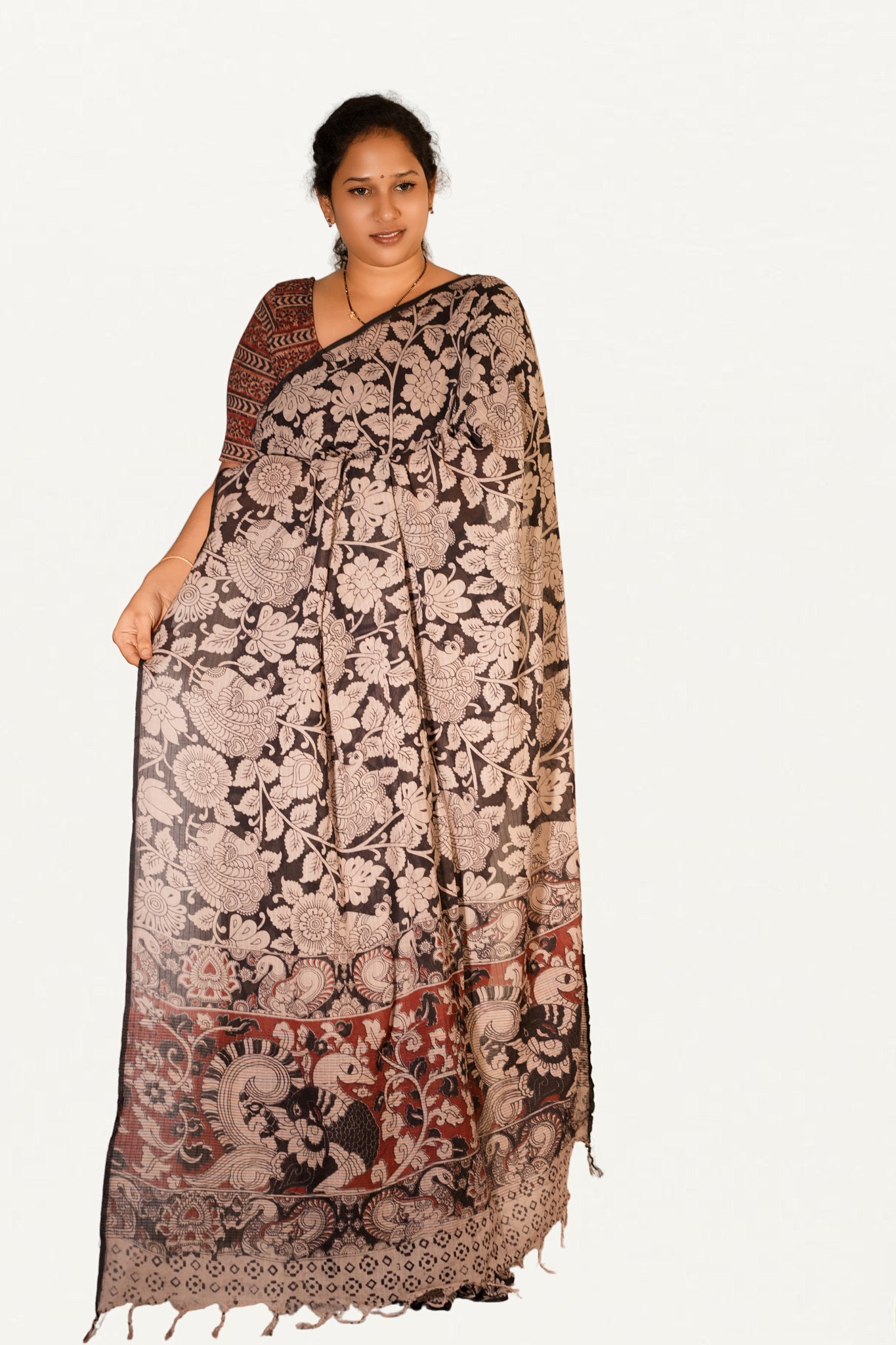 Kalamkari Mul Mul Special Cotton Saree