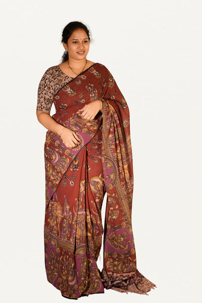 Kalamkari Mul Mul Special Cotton Saree