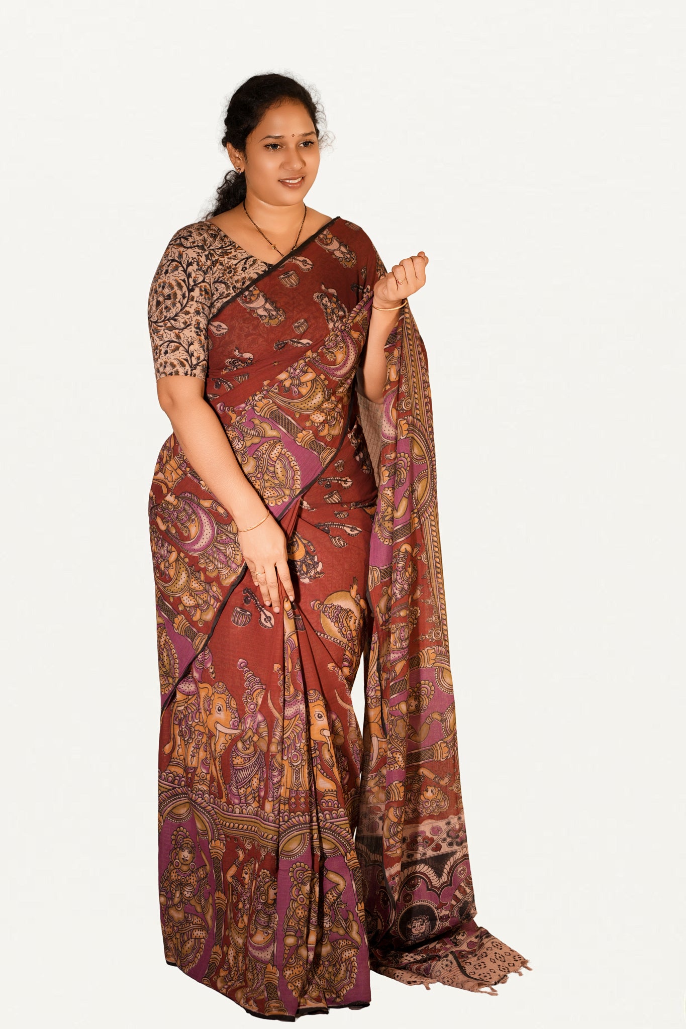 Kalamkari Mul Mul Special Cotton Saree