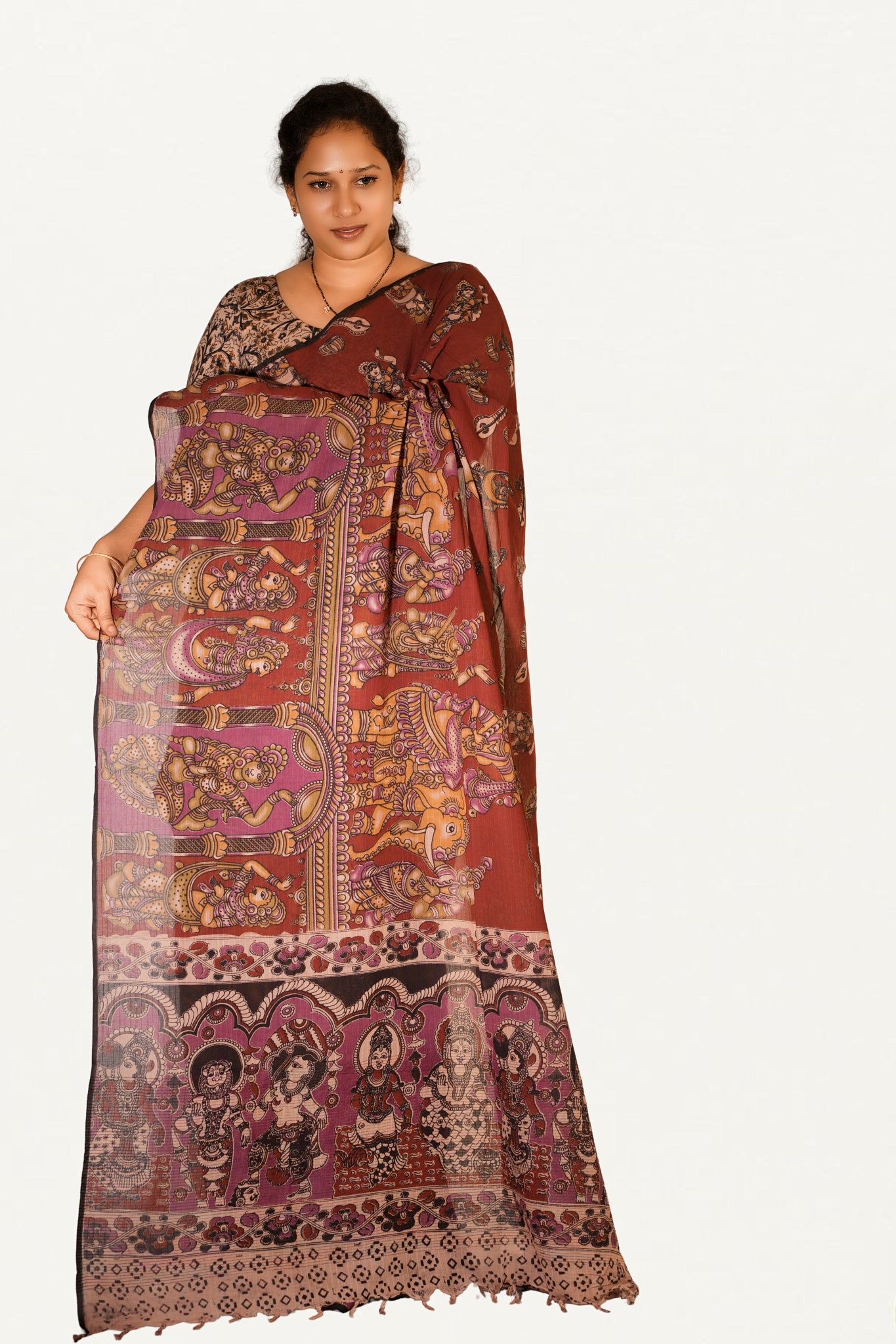 Kalamkari Mul Mul Special Cotton Saree