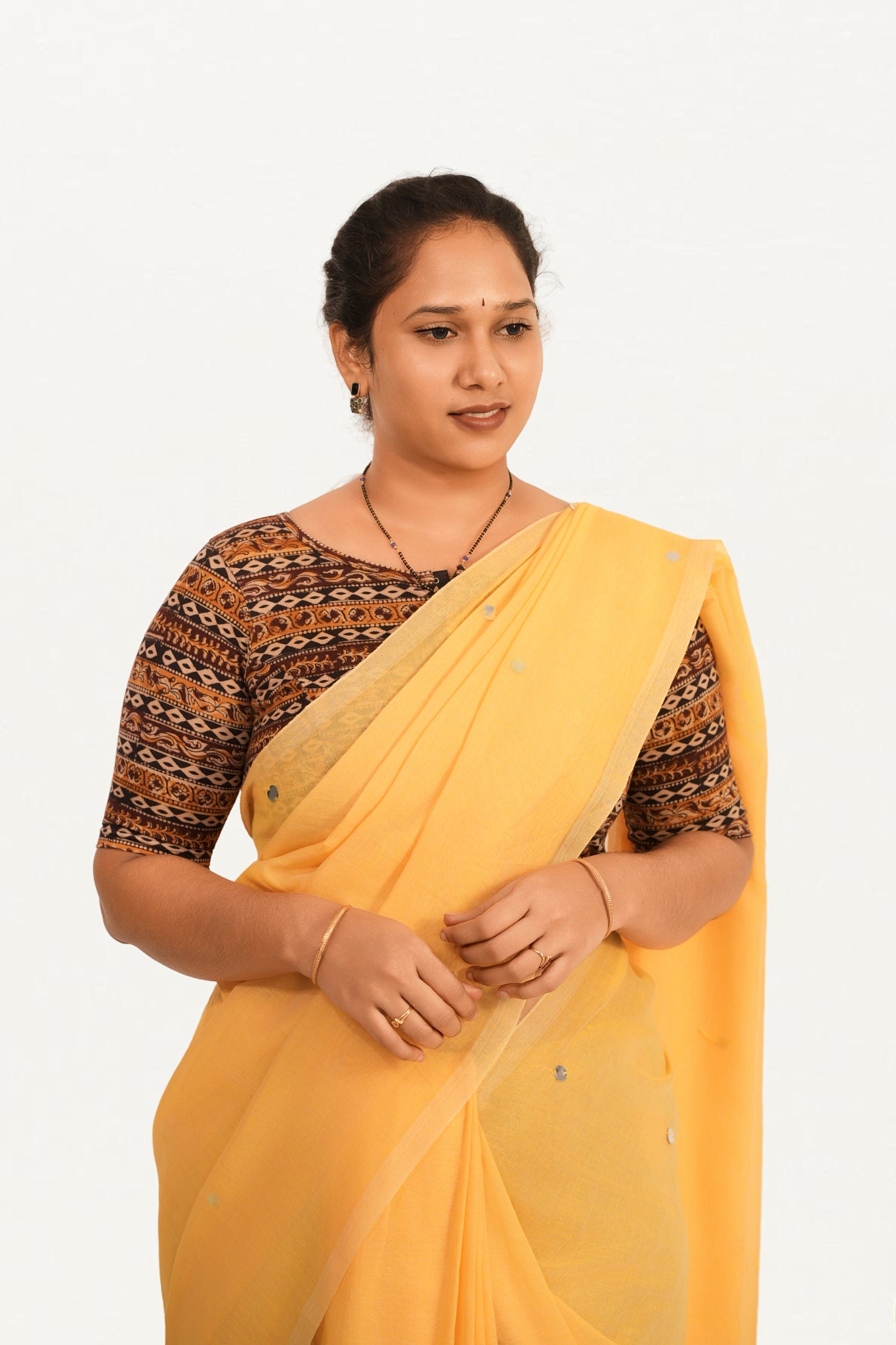 KALAMKARI BOAT NECK OPEN 10 HAND'S STREACHBLE  BLOUSE