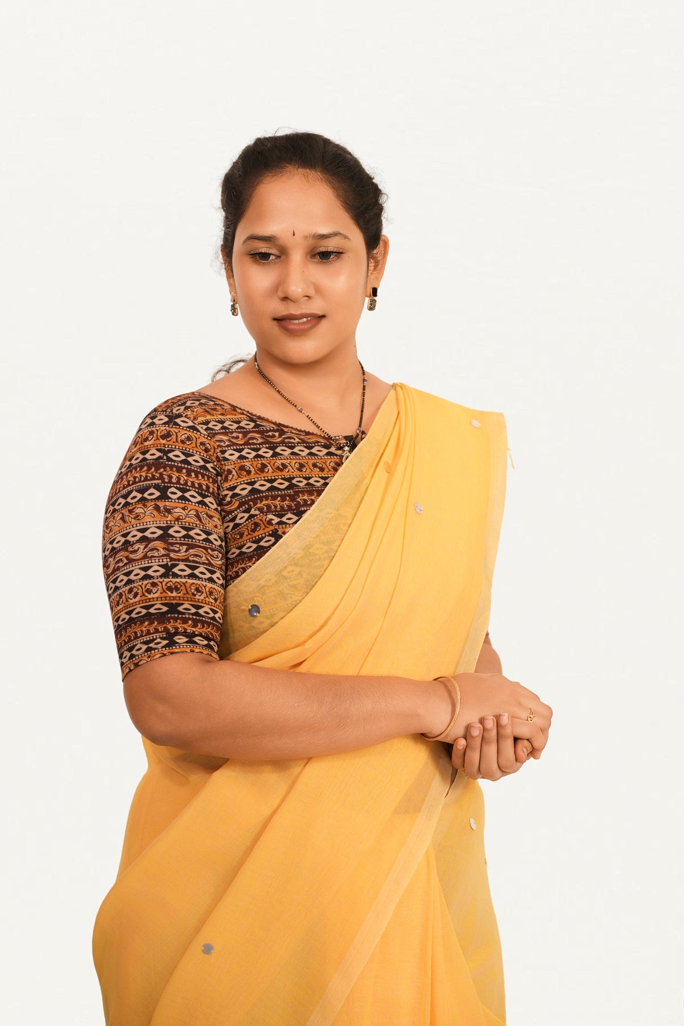 KALAMKARI BOAT NECK OPEN 10 HAND'S STREACHBLE  BLOUSE