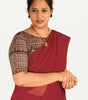 KALAMKARI BOAT NECK OPEN 10 HAND'S STREACHBLE  BLOUSE