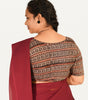 KALAMKARI BOAT NECK OPEN 10 HAND'S STREACHBLE  BLOUSE