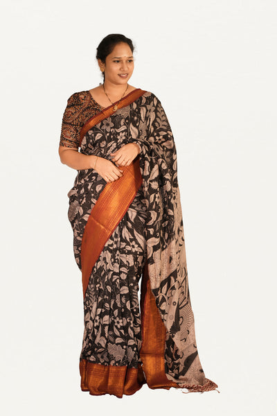 KALAMKARI MANGALAGIRI POWERLOOM SAREE
