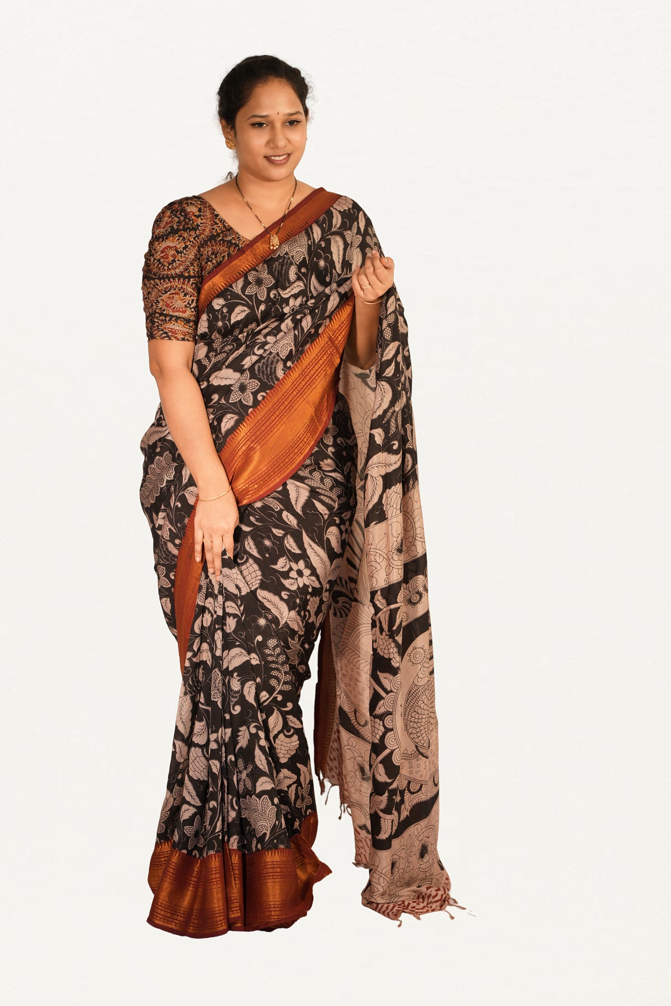 KALAMKARI MANGALAGIRI POWERLOOM SAREE