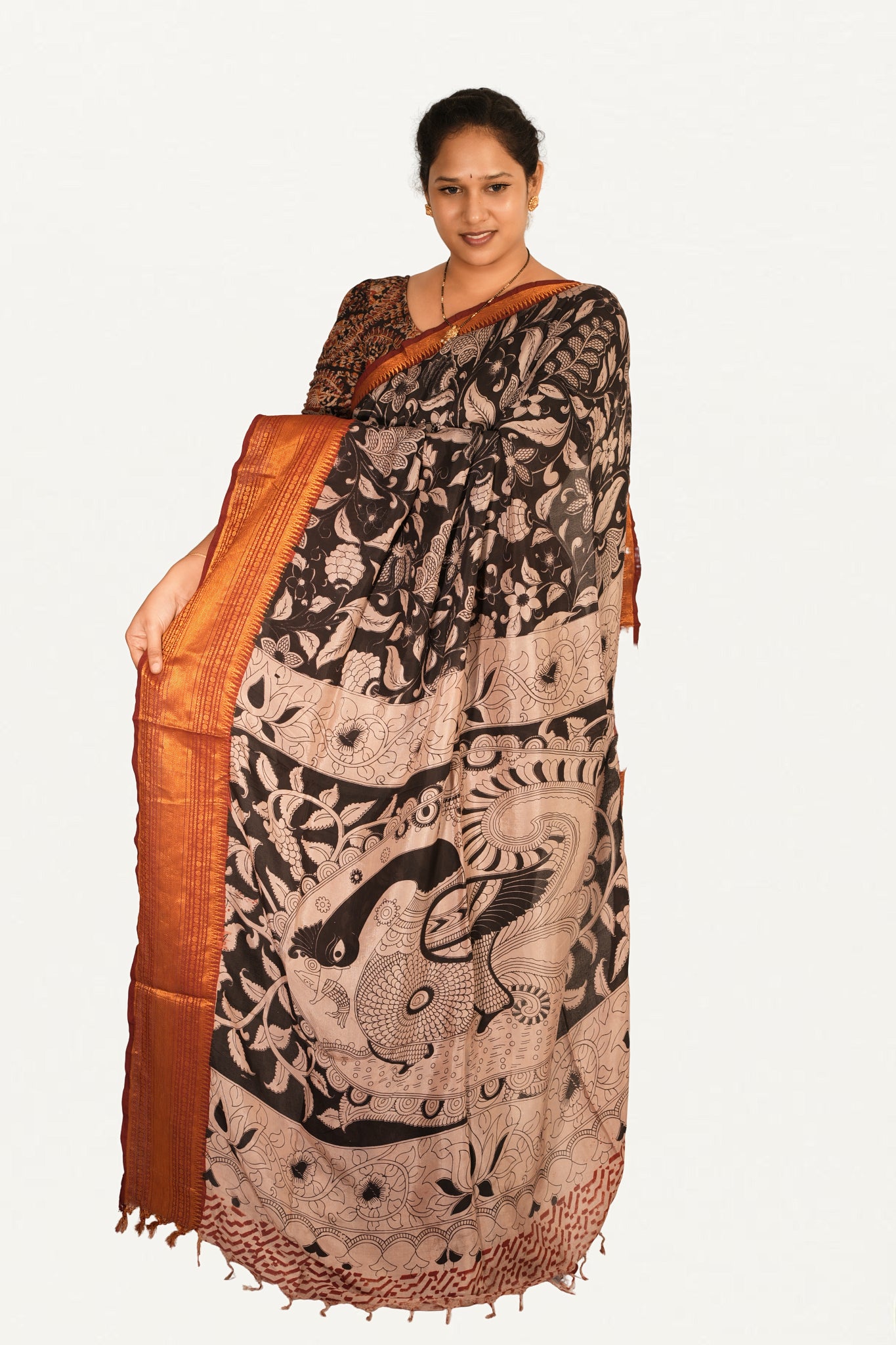 KALAMKARI MANGALAGIRI POWERLOOM SAREE