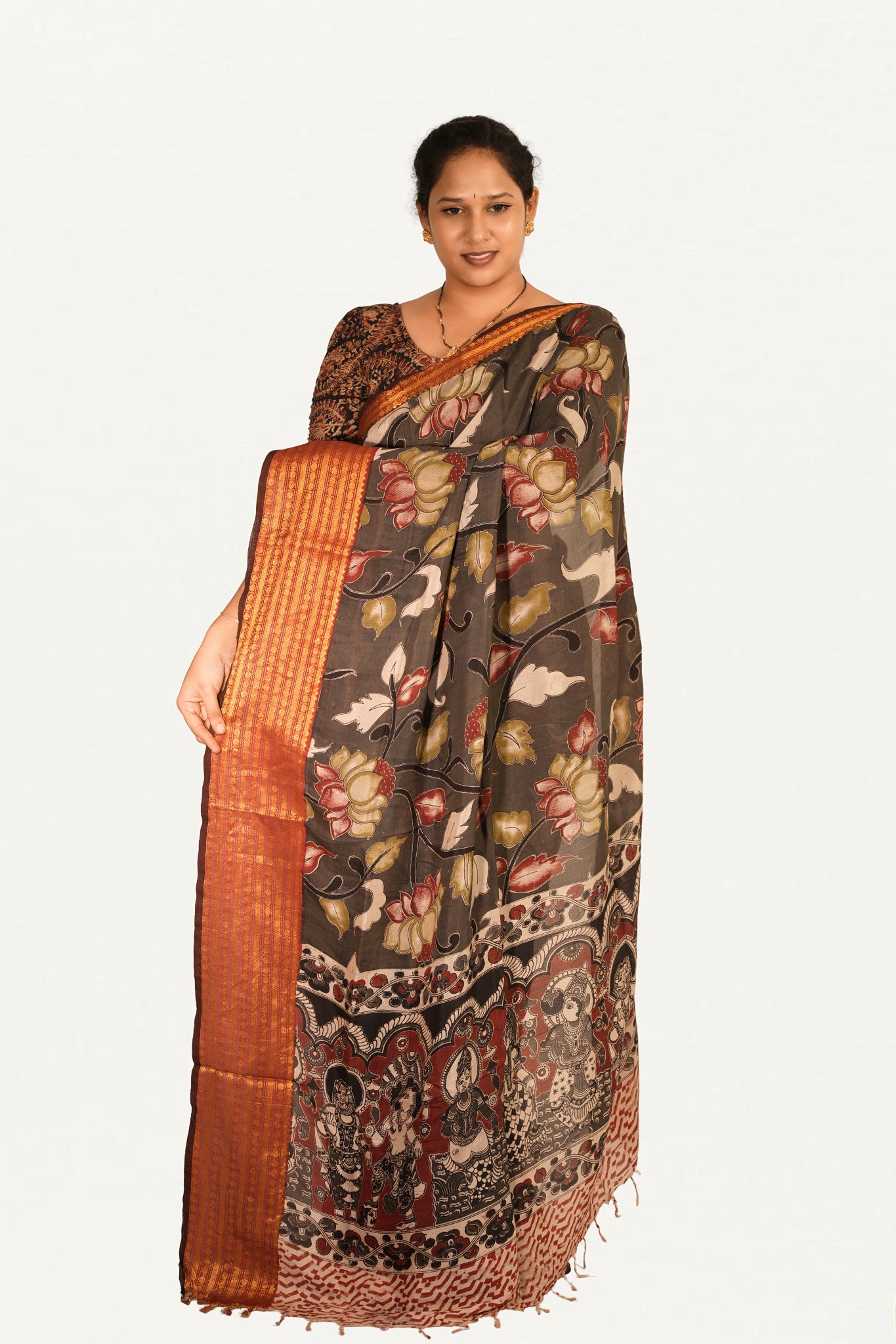 KALAMKARI MANGALAGIRI POWERLOOM SAREE