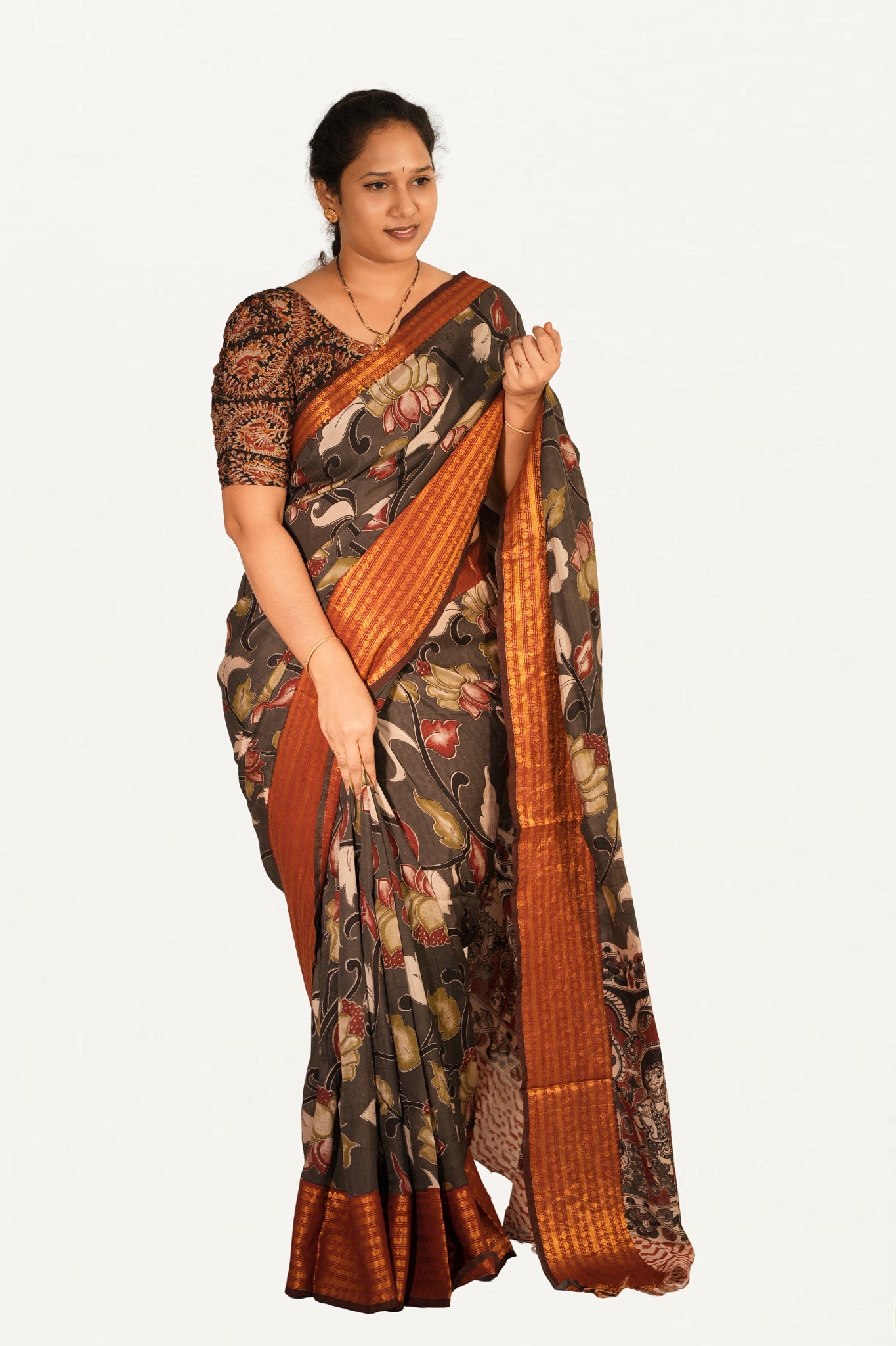KALAMKARI MANGALAGIRI POWERLOOM SAREE