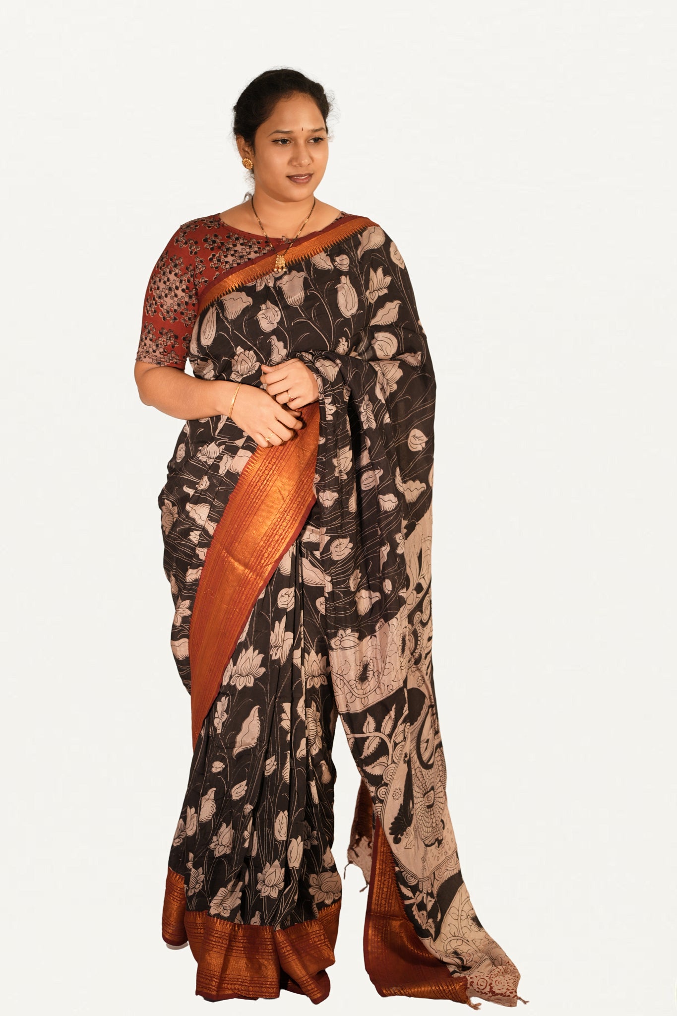 KALAMKARI MANGALAGIRI POWERLOOM SAREE