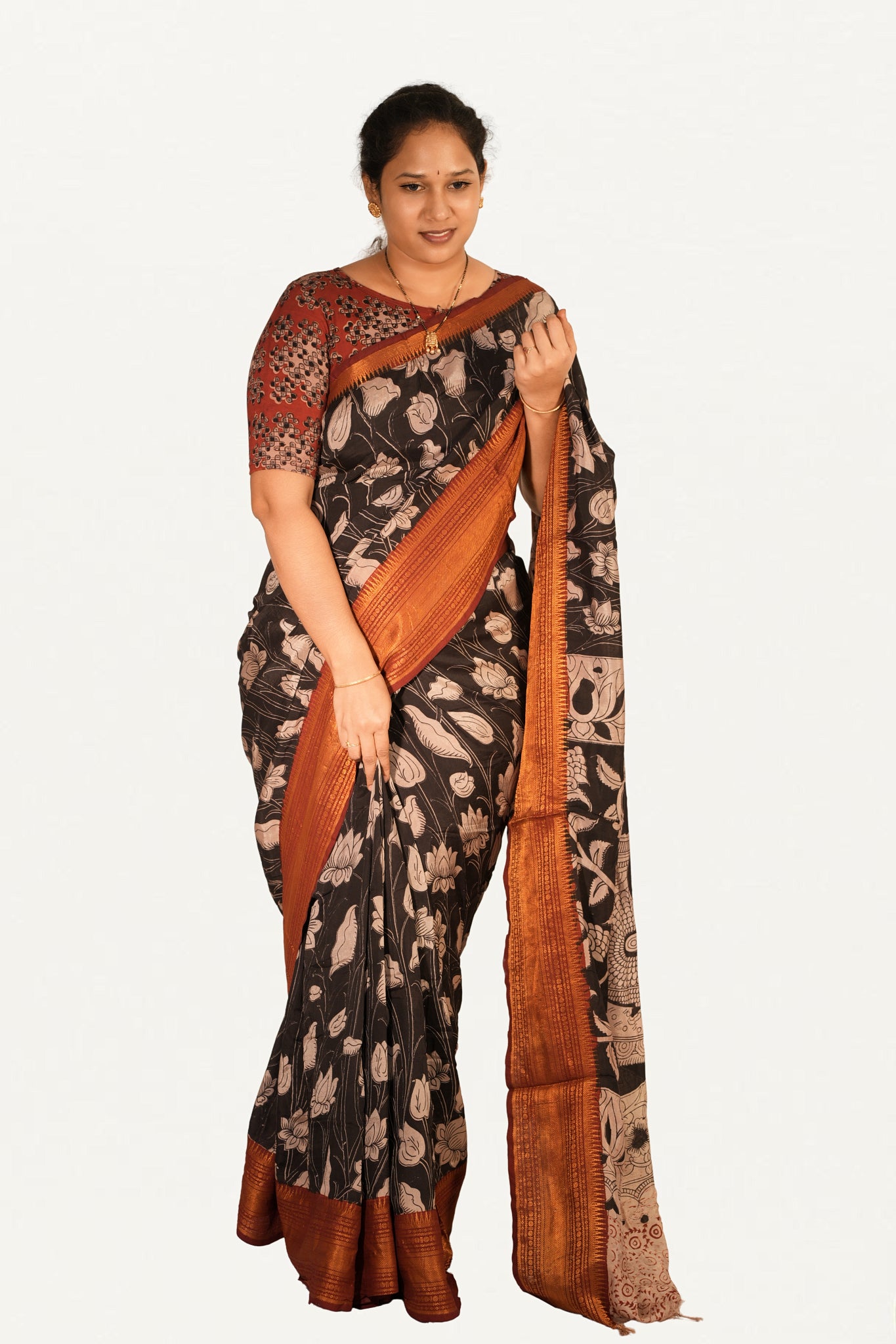 KALAMKARI MANGALAGIRI POWERLOOM SAREE