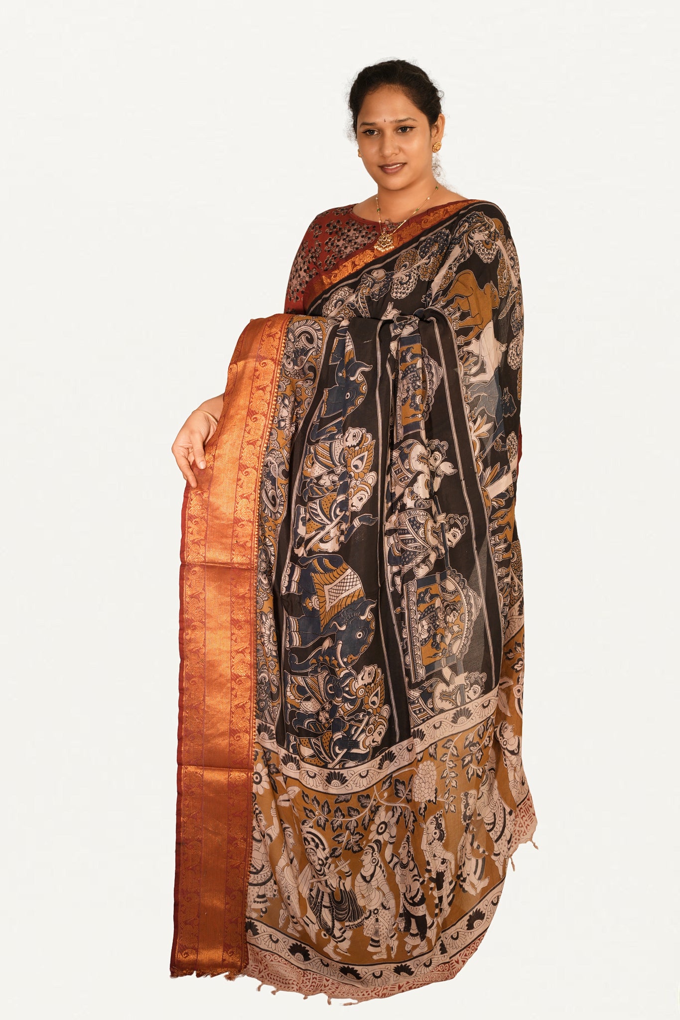 KALAMKARI MANGALAGIRI POWERLOOM SAREE