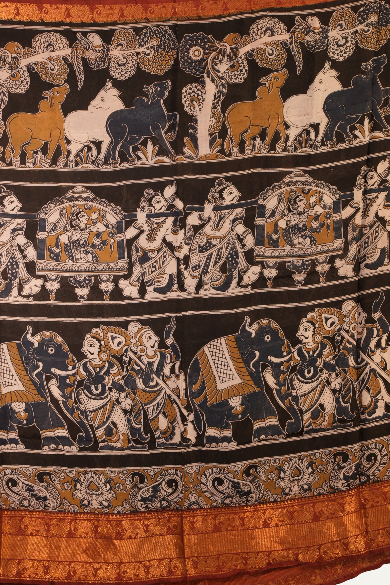 KALAMKARI MANGALAGIRI POWERLOOM SAREE