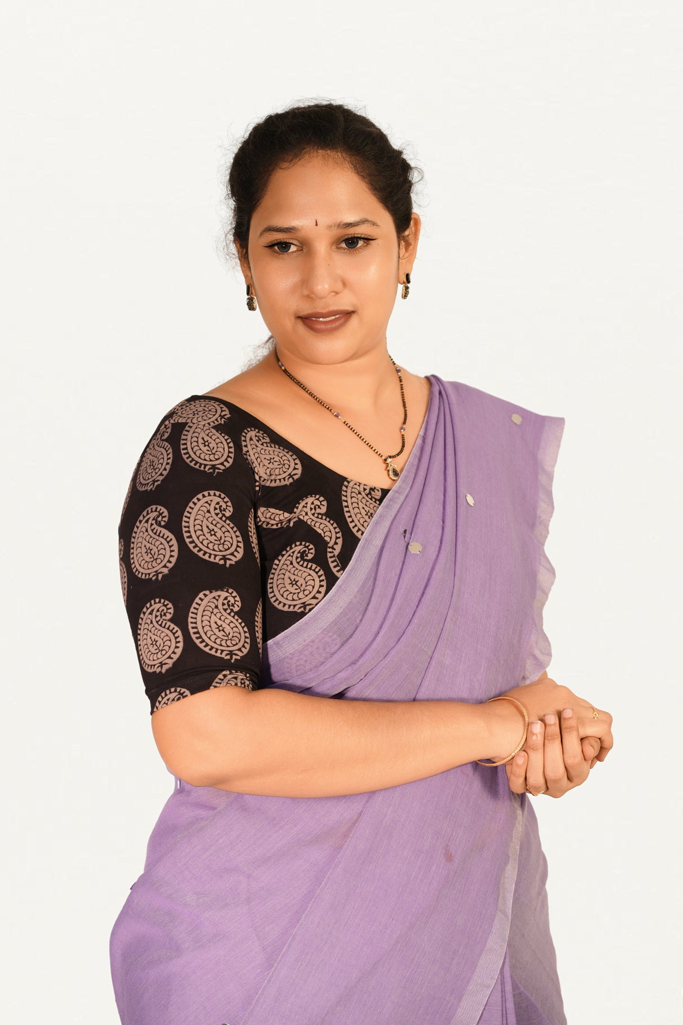 KALAMKARI ROUND NECK 10 INCH HANDS STRECHBLE BLOUSE