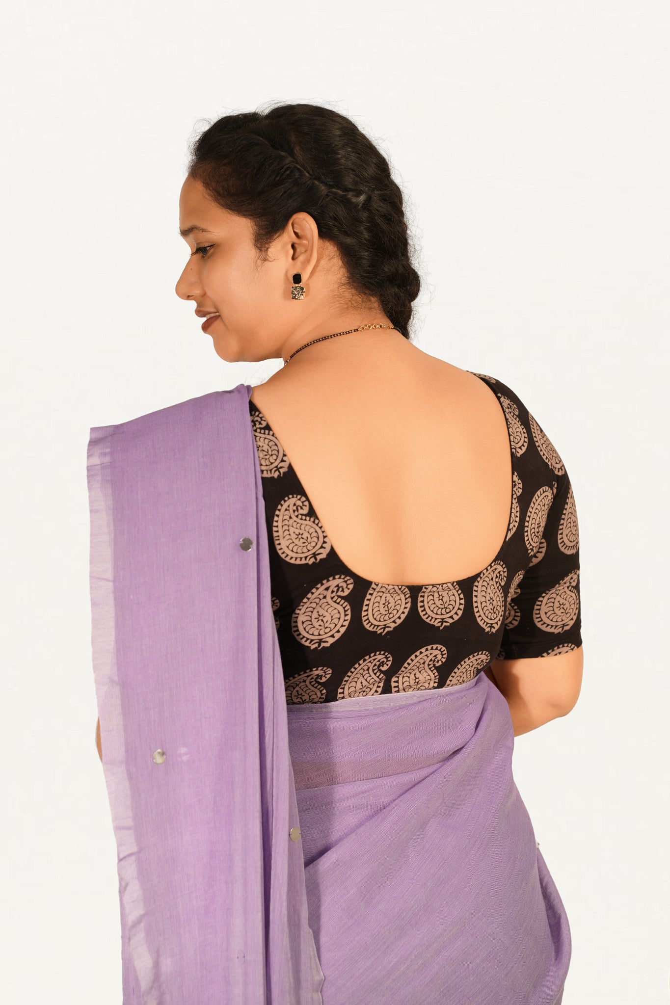 KALAMKARI ROUND NECK 10 INCH HANDS STRECHBLE BLOUSE