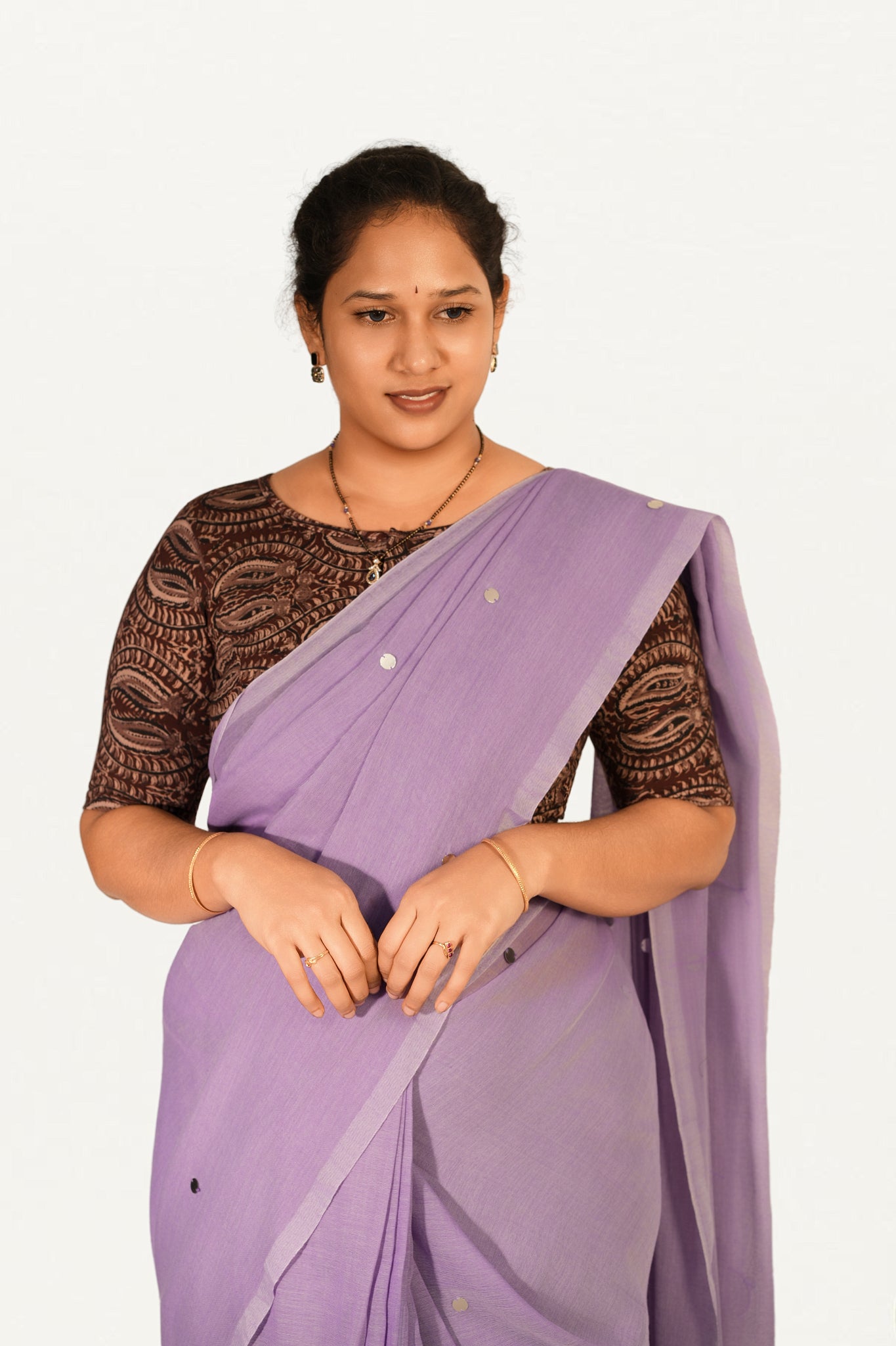 KALAMKARI BOAT NECK OPEN 10 HAND'S STREACHBLE  BLOUSE