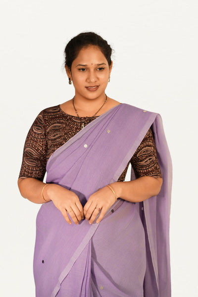 KALAMKARI BOAT NECK OPEN 10 HAND'S STREACHBLE  BLOUSE