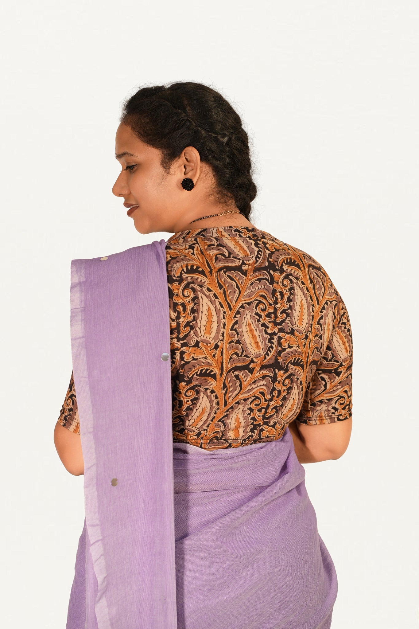 KALAMKARI V NECK 10 INCH HAND  STRECHBLE BLOUSE