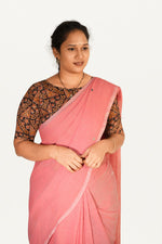 KALAMKARI BOAT NECK OPEN 10 HAND'S STREACHBLE  BLOUSE