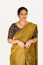 KALAMKARI ROUND NECK 10 INCH HANDS STRECHBLE BLOUSE