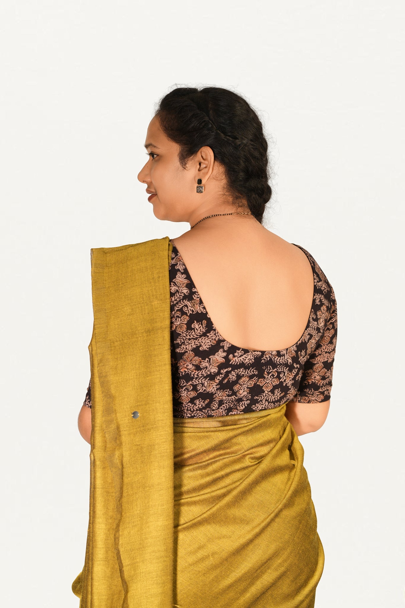 KALAMKARI ROUND NECK 10 INCH HANDS STRECHBLE BLOUSE